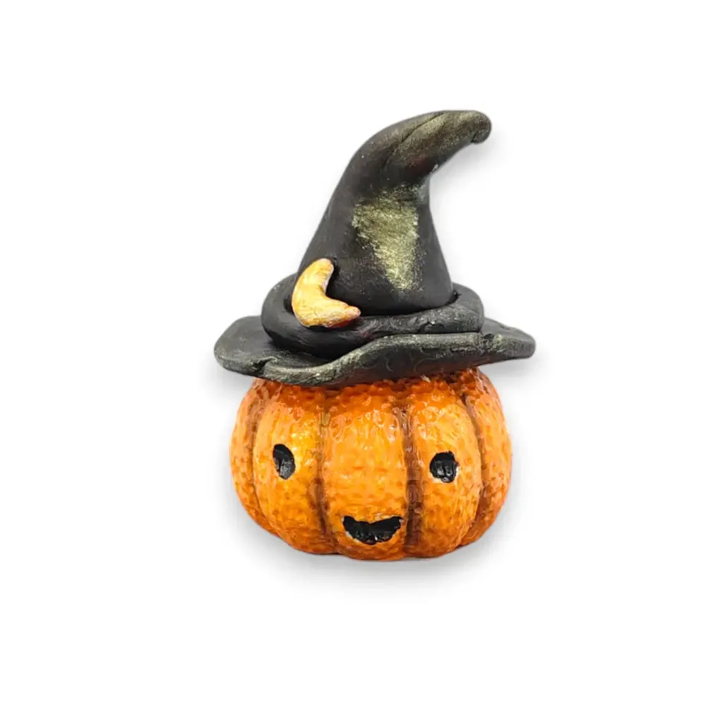 Hattie the Pumpkin – Ceramic Mini Halloween Ornament handmade by Handmade by Pat