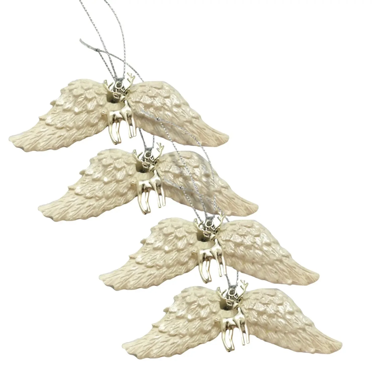 Elk Winged Ornaments - Angel-Themed Festive Décor