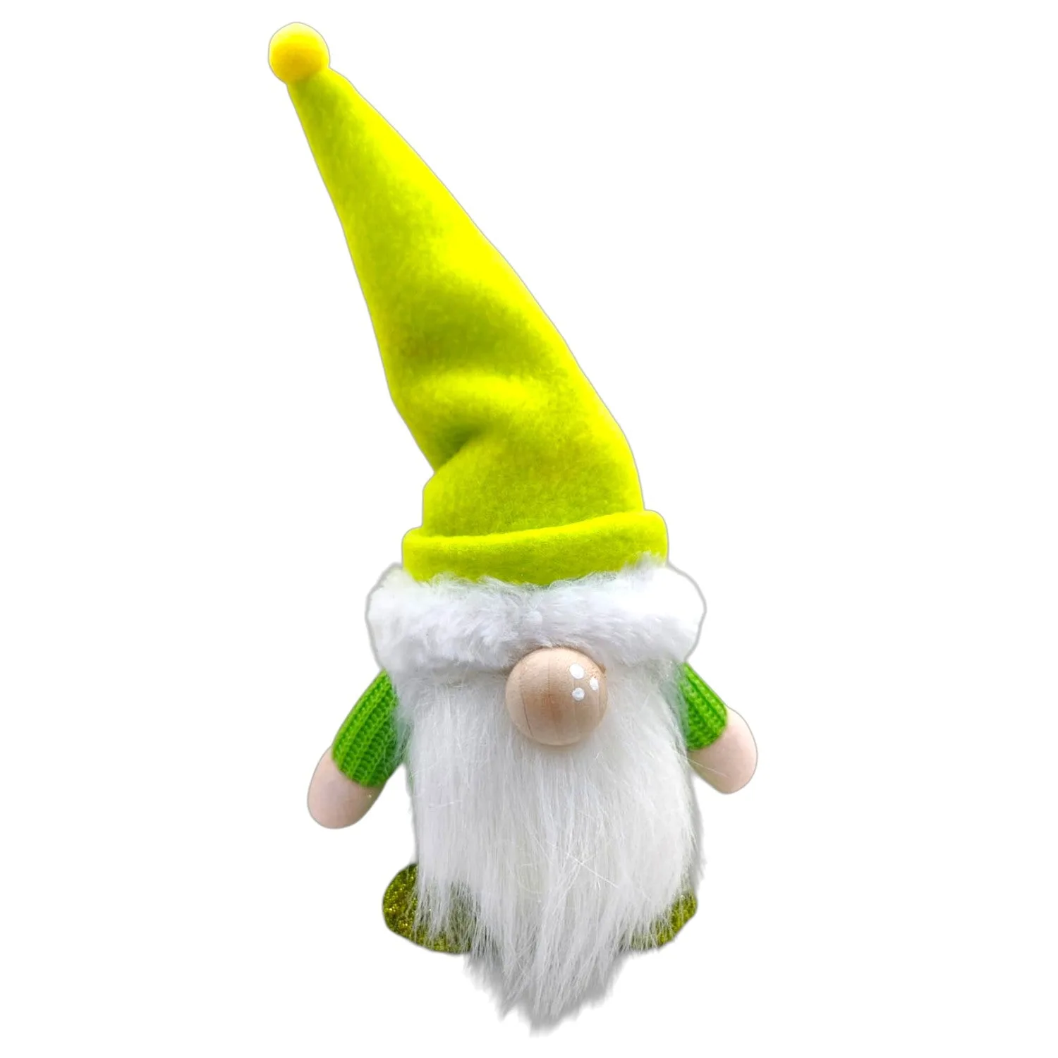 Fluffy Green Gnome – Plush Holiday Decoration handmade by Handmade by Pat