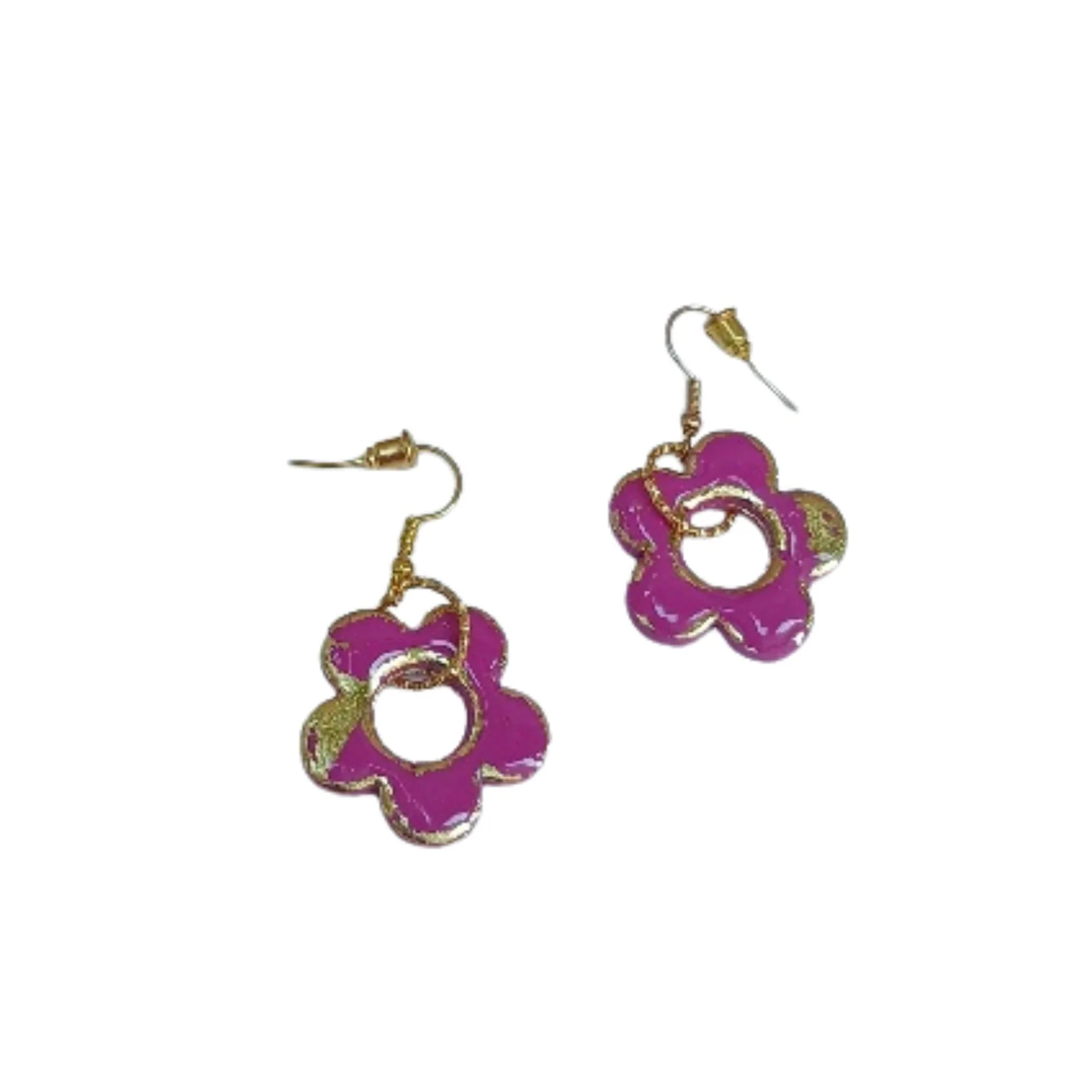 Berry Bloom Hoops - Polymer Clay Earrings handmade by Pretty Little Things