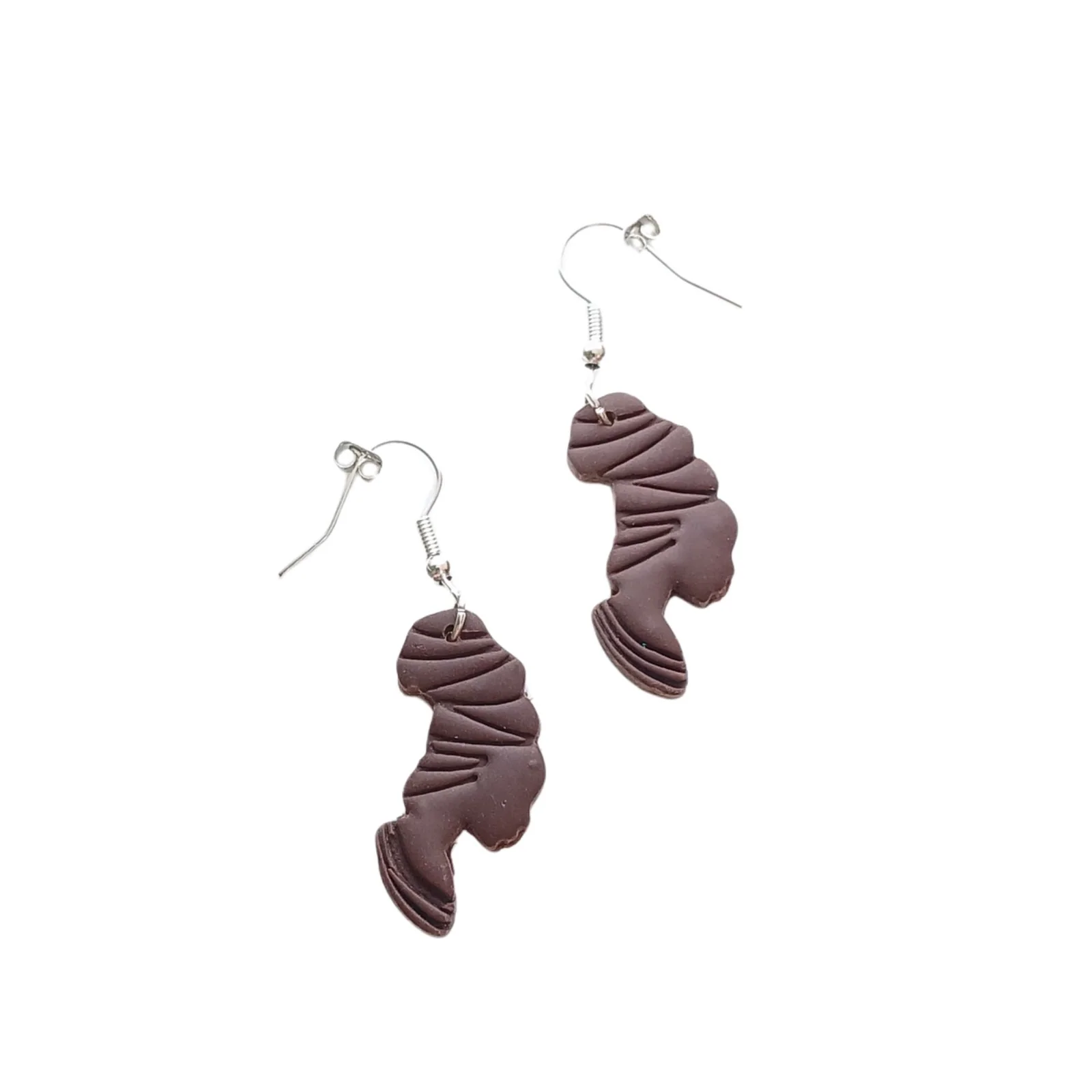African Silhouette Dangles Brown – Polymer Clay Earrings handmade by Pretty Little Things