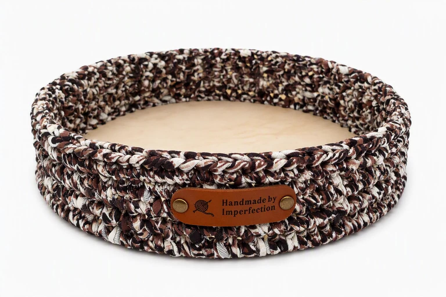 Handcrafted Crochet Home Organising Tray (Leopard Print) handmade by Imperfection