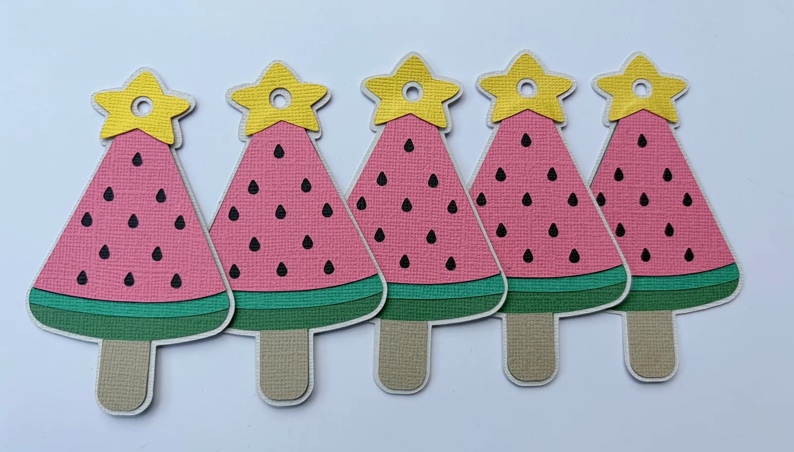 Christmas Gift Tags - Watermelon Christmas Tree handmade by Crafty Doodle