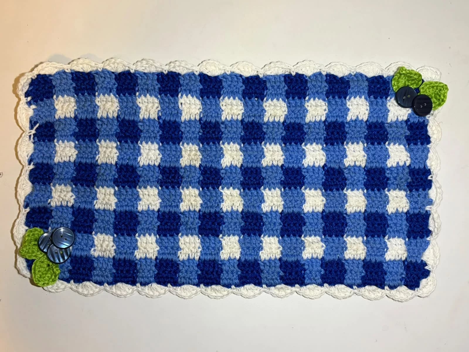 Blueberry Gingham Desk Matt handmade by Whimsys by Eviny