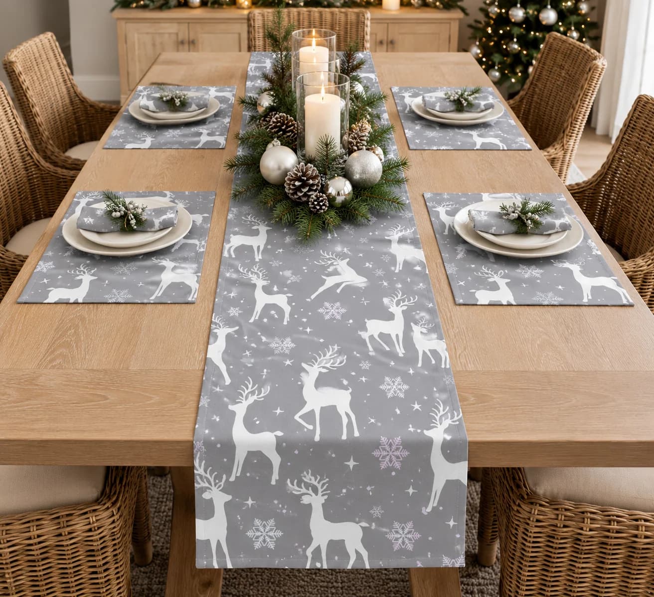 Table Runner Reindeer handmade by Tantalizing Tableware