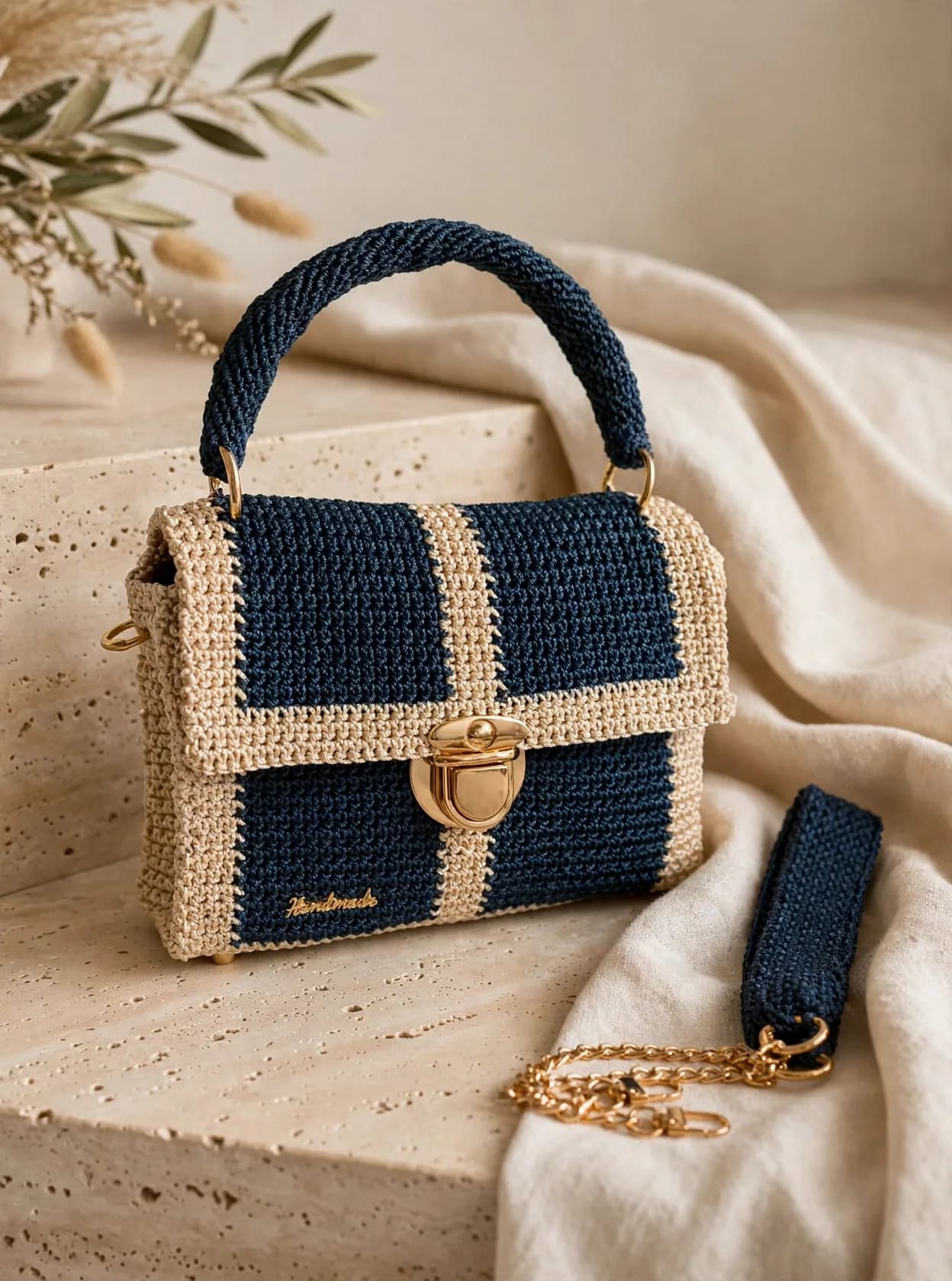 Satchel Crossbody Bag handmade by Lemochet