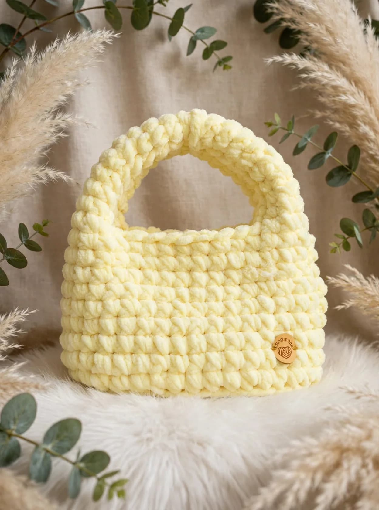 Butter Yellow Donut Bag handmade by Lemochet