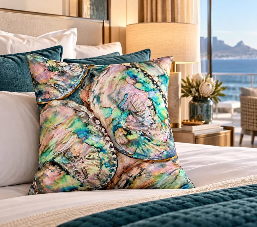 Pearlescent Layers 45cm x 45cm Scatter Cushion handmade by AquaShine Studio & Interiors