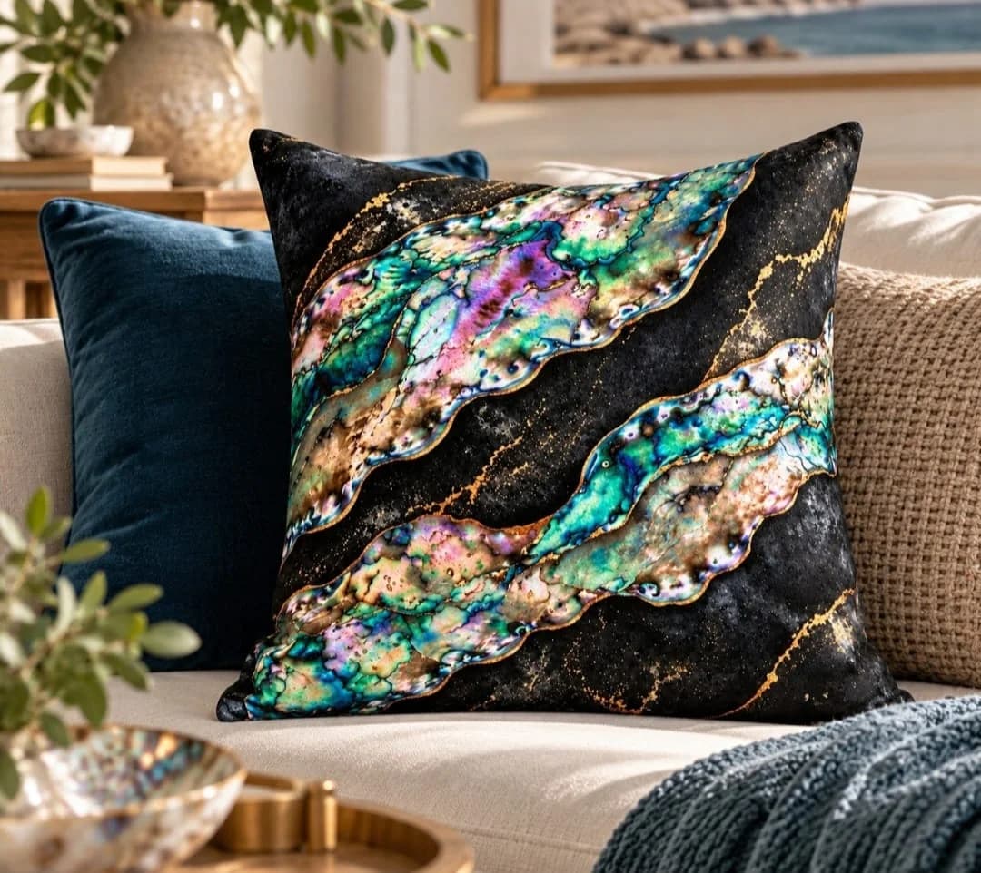 Lagoon Stone 45cm x 45cm Scatter Cushion handmade by AquaShine Studio & Interiors